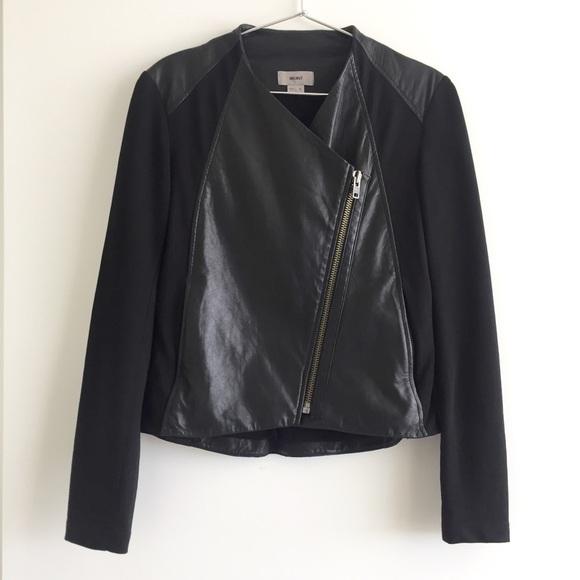 Helmut Lang Leather Geometric Paneled Jacket - Picture 2 of 8